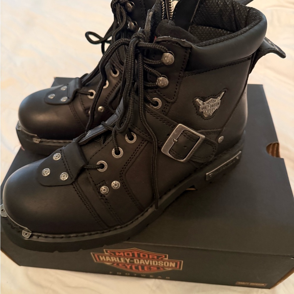 Harley Davidson Men's Brake Buckle Leather Riding Boots (NWT)